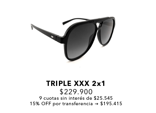 Triple Xxx Metal Negro Brillo Lente Verde